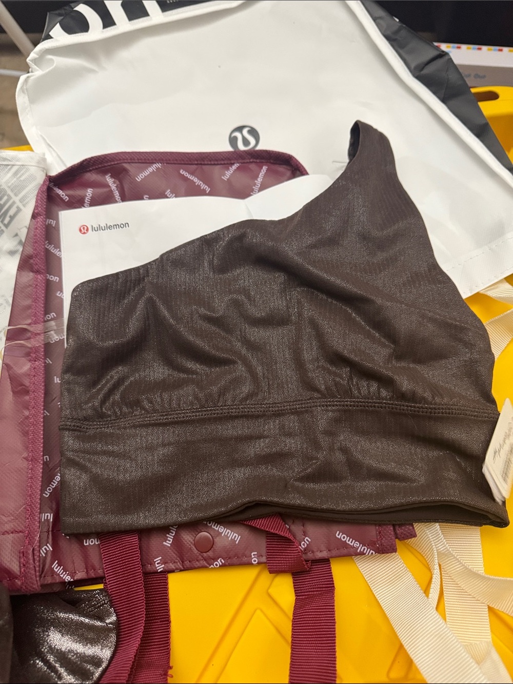 Lululemon One-Shoulder align asymmetrical rib bra Sports Bra in Shimmery Brown 2
